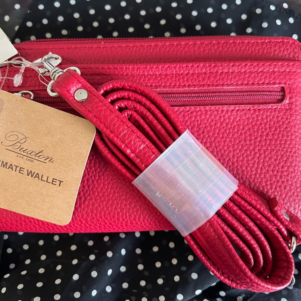 Buxton Ultimate Wallet, faux leather , with detachable  shoulder strap